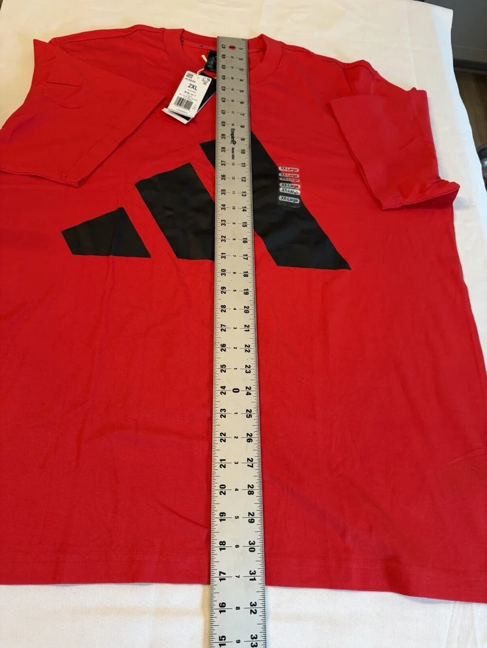 Adidas Big Logo Graphic T-Shirt Men’s 2XL Red Black Short Sleeve NWT Active